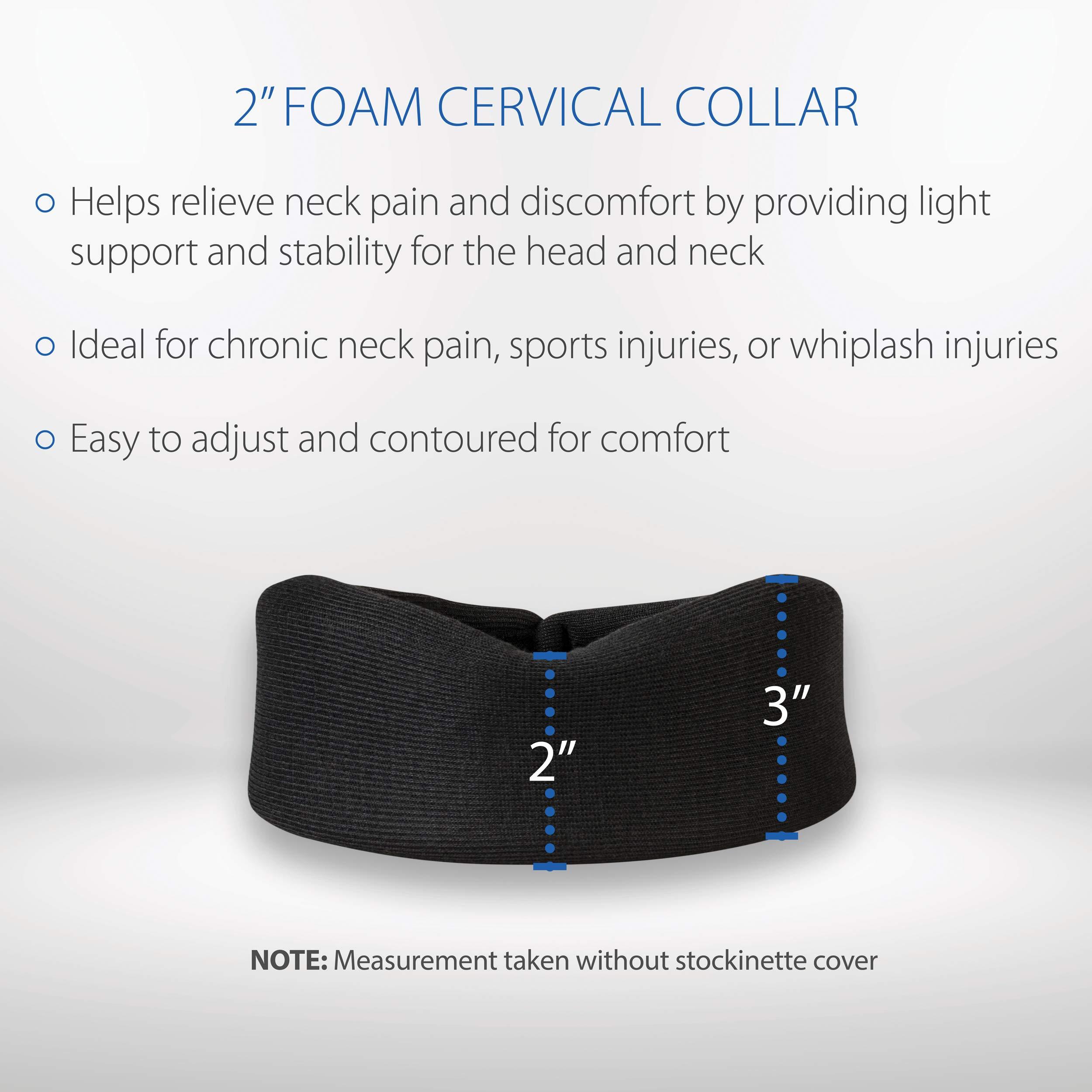 Core Products Core Products Soft Foam Cervical Collar Neck Support Brace, Helps Stabilize Vertebrae & Relieve Spinal Pressure for Men & Women - Black, Small Fits (1.8-2.2 inch) Height
