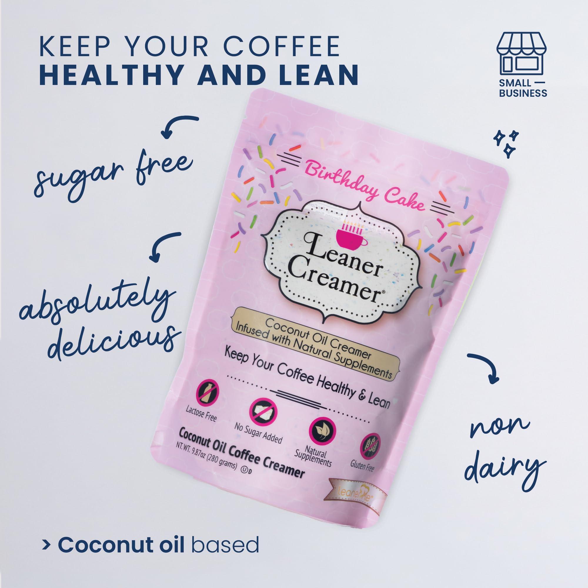 Leaner Creamer Leaner Creamer Non-Dairy Sugar Free Coffee Creamer Perfect Coconut Oil Powder To Naturally Cream and Sweeten Coffee, Smoothies, Protein Shakes & More! Ideal Flavoring For All Diets