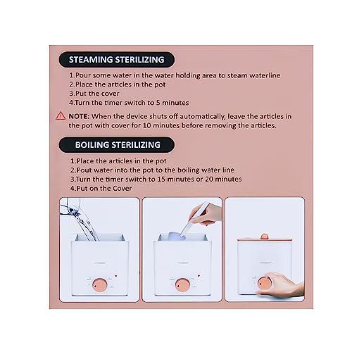 YTYOMUR Upgraded Menstrual Cups Sterilizer Menstrual Disc Steamer, 2 in 1 Boiling & Steaming Modes, One-Click Knob Timer Auto Off, with 1 Cleaning Brush & 1 Heat Resistant Clip(Green)