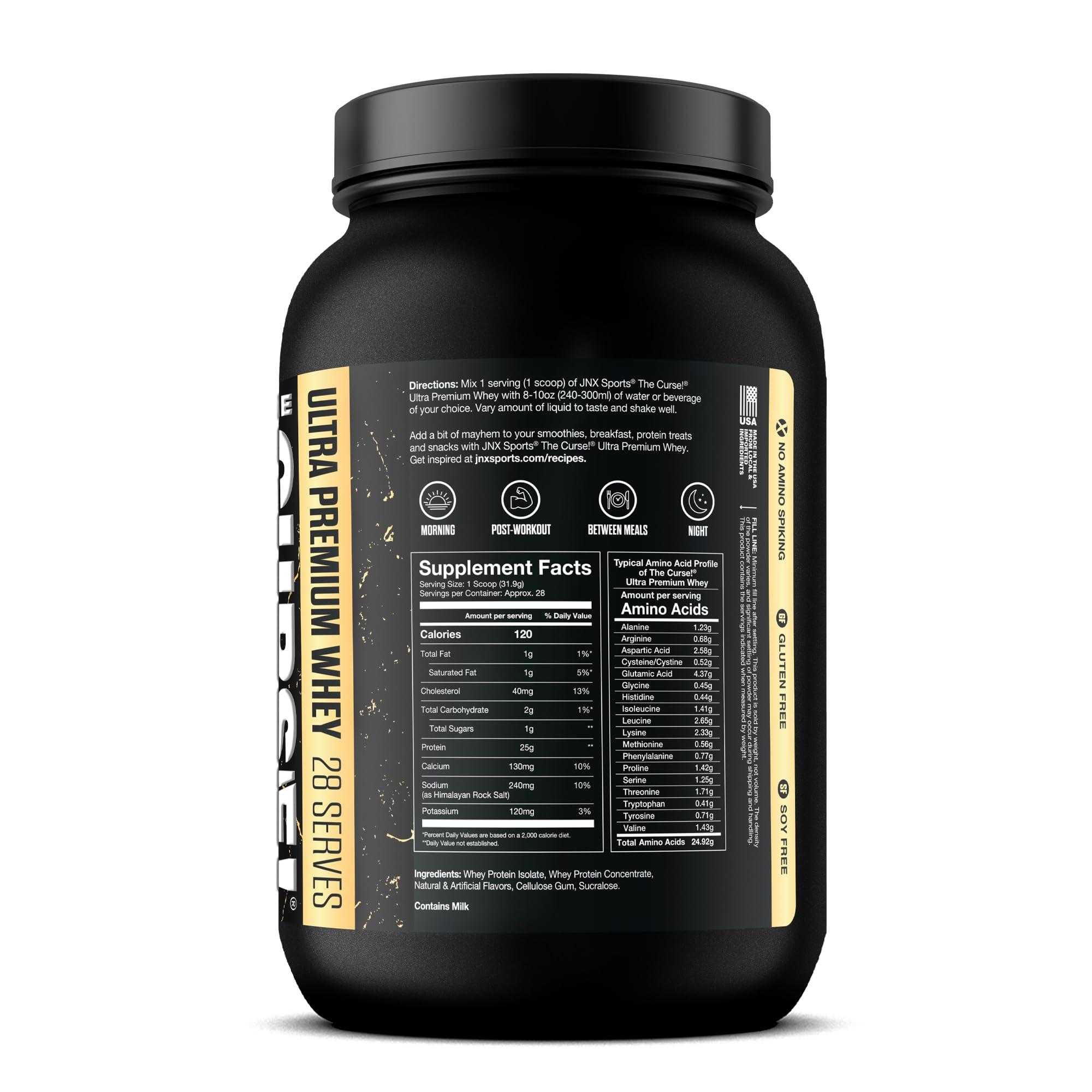 JNX SPORTS JNX SPORTS The Curse! Ultra Premium Whey Protein Powder Vanilla Bean 2lb | 25g Protein Per Serve, Primary Source Whey Isolate