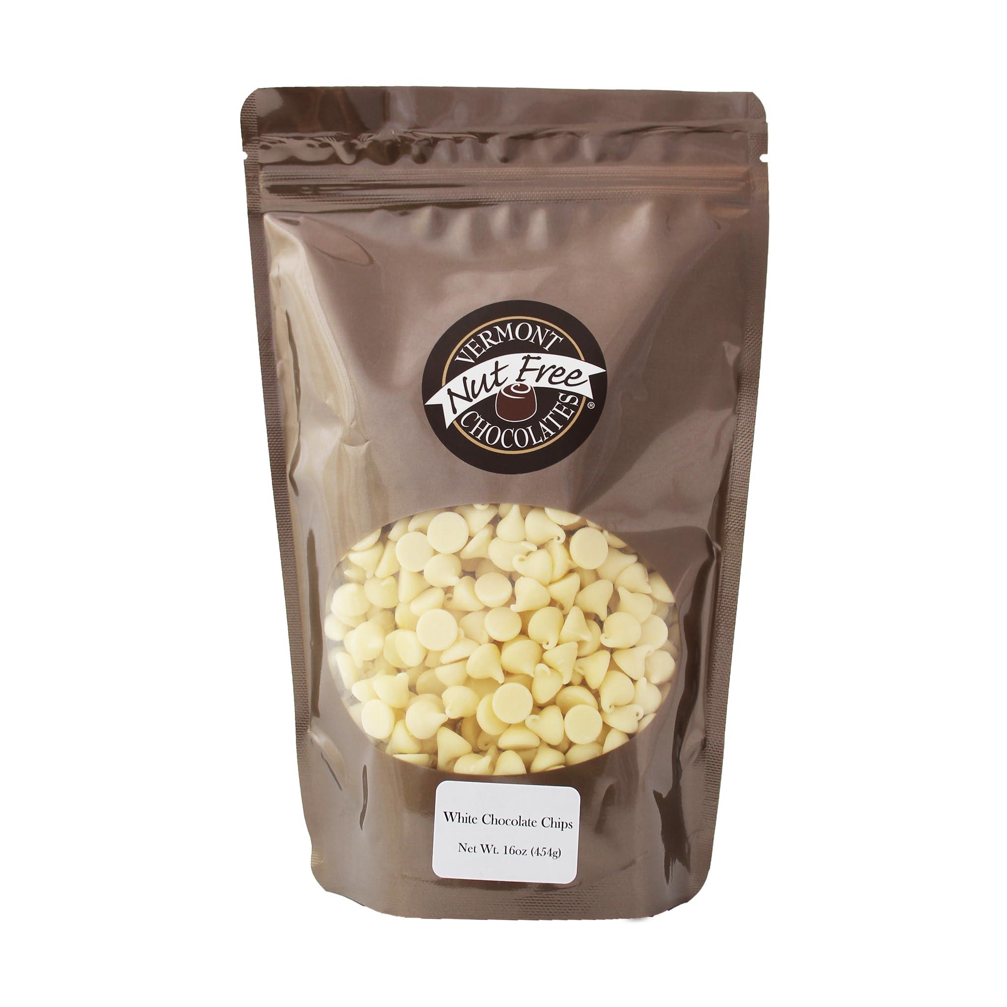 Vermont Nut Free Chocolates Vermont Nut Free Chocolates Baking Chips (White Chocolate) 16 Ounces, 2 Bags, Nut-free, Egg-free, Kosher