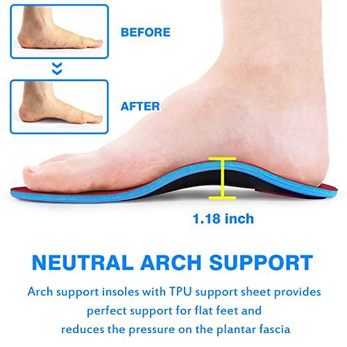 Kelaide Orthotics Arch Support Metatarsalgia Insoles - Mortons Neuroma Inserts Relief Ball of Foot Pain - Orthopedic Insoles for Flat Feet - Shoe Inserts for Plantar Fasciitis (Red M)