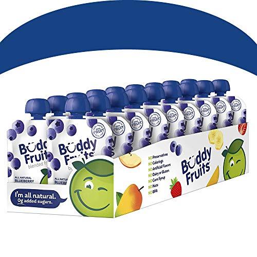 Buddy Fruits Buddy Fruits Snacks To Go Blueberry Unsweetened Applesauce 3.2oz Pouch (18pk) Gluten-Nut-Dairy-Preservatives-BPA Free, Non GMO, Kosher