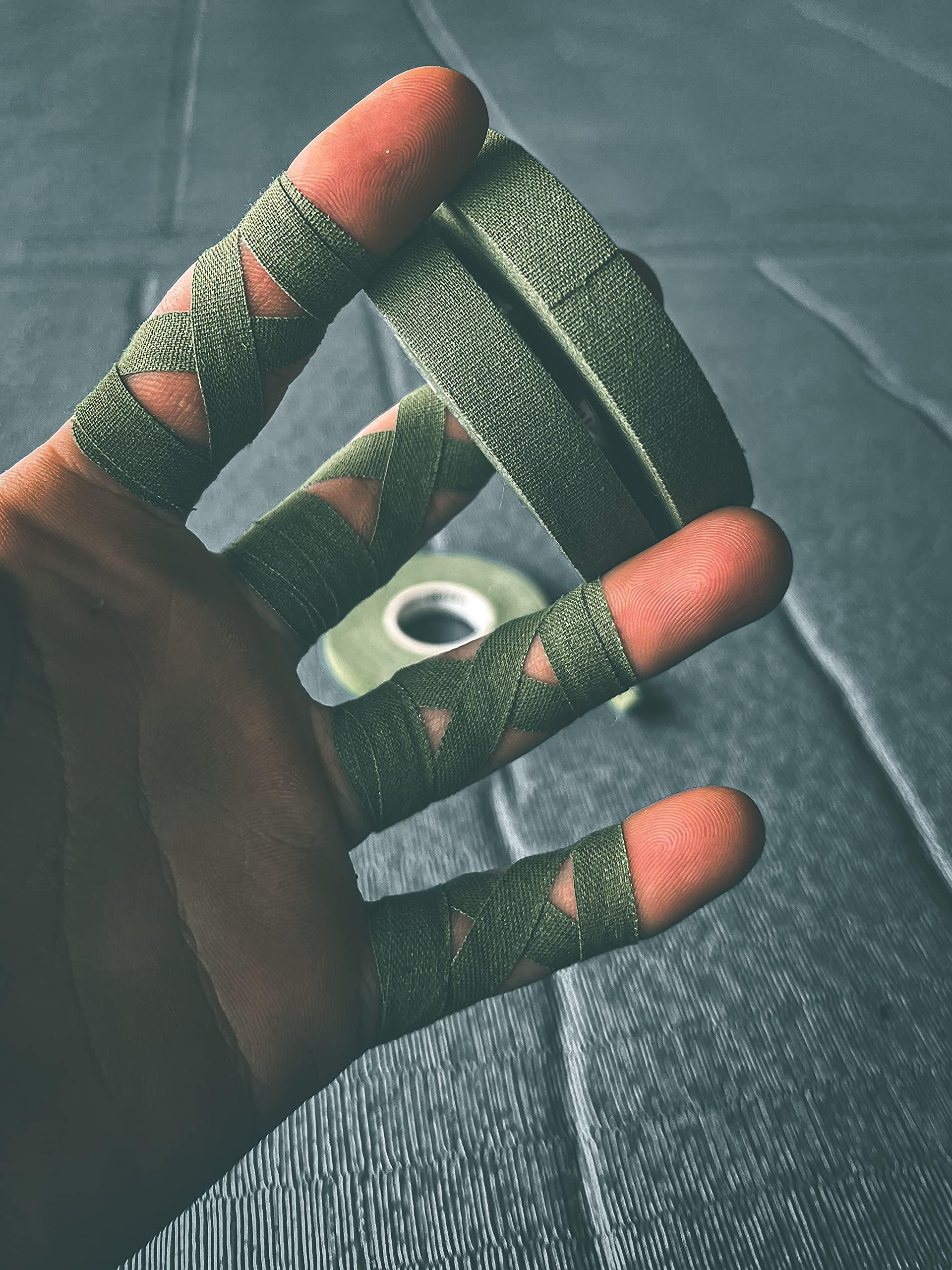 Bighorn Athletics Bighorn Athletics Jiu Jitsu Finger Tape | Athletic Sports Tape for Injuries & Support: BJJ, Judo, MMA, Rock Climbing, Volleyball, Crossfit, Hands & Toes | 0.3-Inch x 45-feet, 8-Rolls, Military Green
