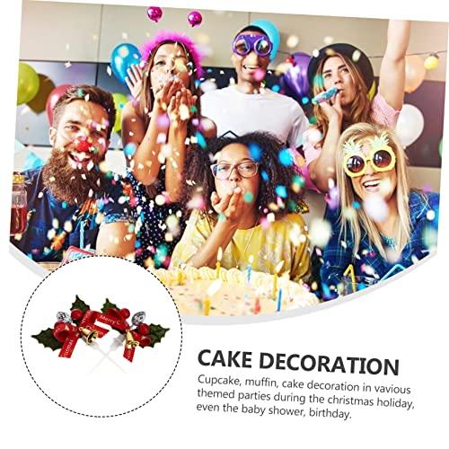 Gadpiparty Gadpiparty 20 Pcs Leaves Cupcake Toppers Christmas Cake Picks Wedding Cakes Toppers Christmas Paper Cake Decoration Dessert Topper Wedding Decor Christmas Cake Decorations Elder Food Bust