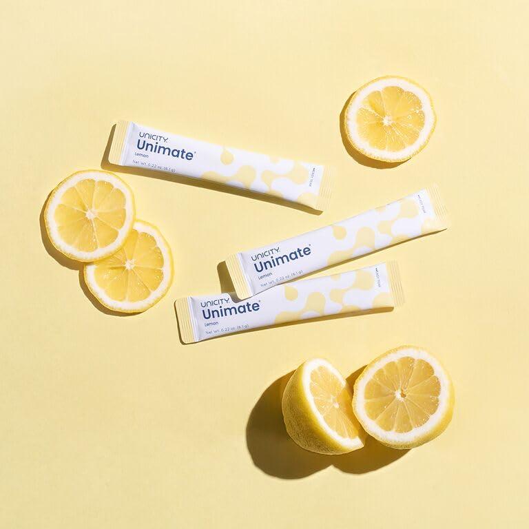 Unicity UNICITY Unimate Natural LemonUltra Concentrated Yerba Mate Drink Mix (30 Packets) - Alternative to Coffee and Energy Drinks (30-Day Supply)