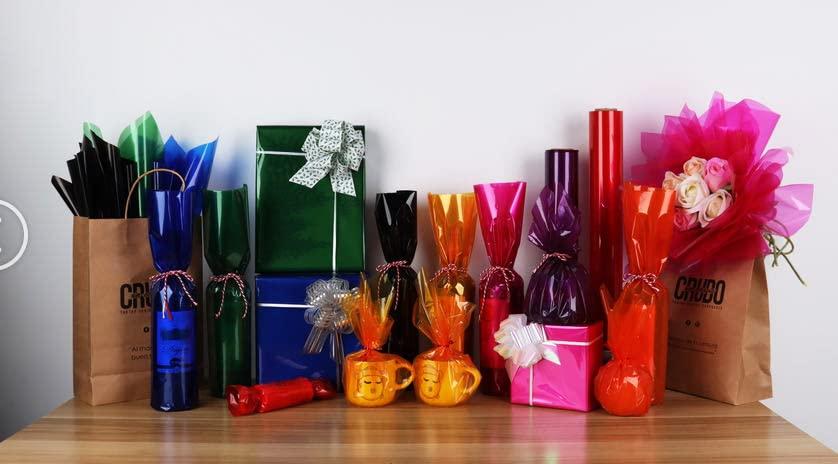 Giiffu Giiffu Cellophane Wrap Roll Royal Blue, 34 In Wide X 100 Ft Long, 3 Mil Thick Translucent Blue Cellophane Wrapping Paper, Colorful Cello for Gifts, Baskets, Treats, DIY Arts Crafts Décor