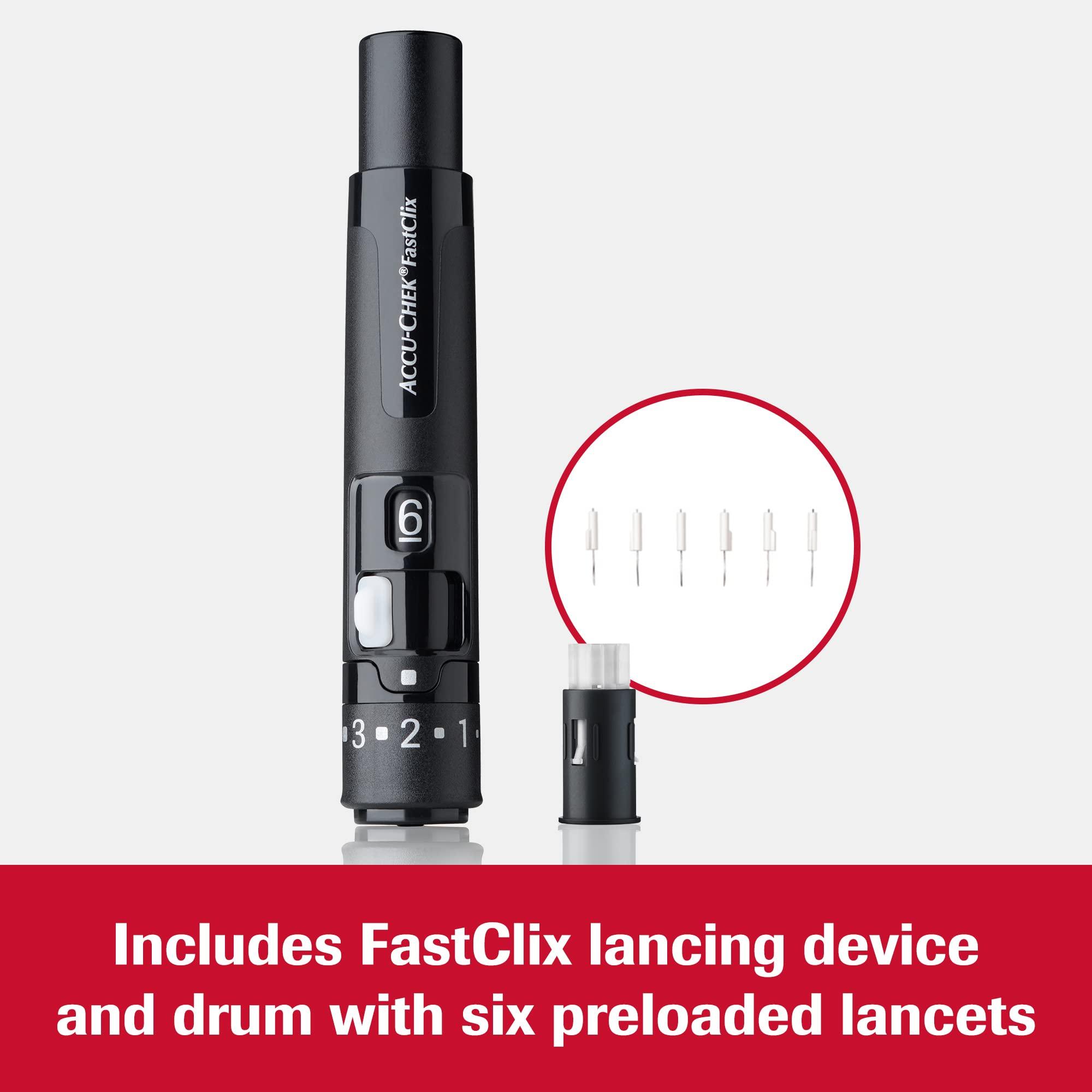 Accu-Chek Accu-Chek FastClix Diabetes Lancing Device with 6 FastClix Lancets for Diabetic Blood Glucose Testing (Packaging May Vary)