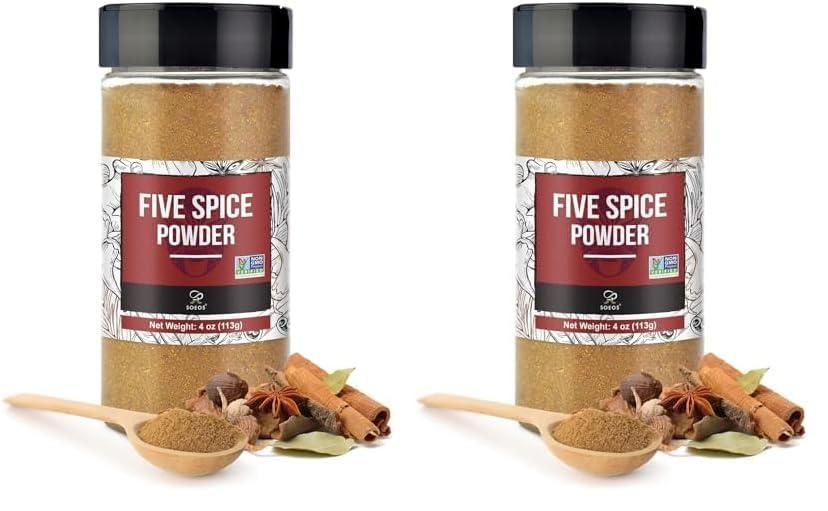Soeos Soeos Chinese Five Spice 4 Ounce, Five Spice Powder, Five Spice Chinese Seasoning Non-GMO, Non-irradiated, No preservatives, No MSG (Pack of 2)