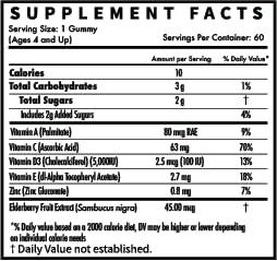 The Wellness Company The Wellness Company Immune Support Elderberry Gummies | 60 Mixed Berry Gummies, 2 Month Supply | Elderberry and Essential Vitamins for a Natural Immunity Boost | Vegan, Gluten-Free
