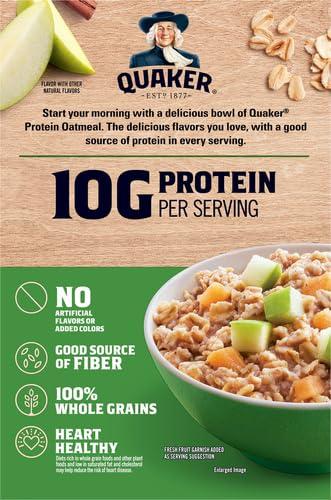 Quaker Quaker Instant Oatmeal, Protein Apple Cinnamon, 6 Count