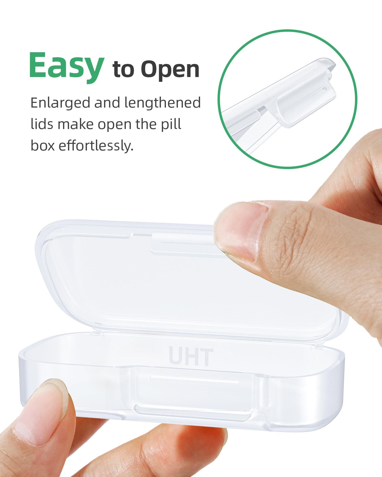 PULIV PULIV Pill Organizer with Large Capacity, Dual Protection Pill Box 7 Day, Arthritis Friendly Pill Case Easy to Open, Weekly Medicine Organizer for Vitamins, Medications, Fish Oils, Supplements (White)