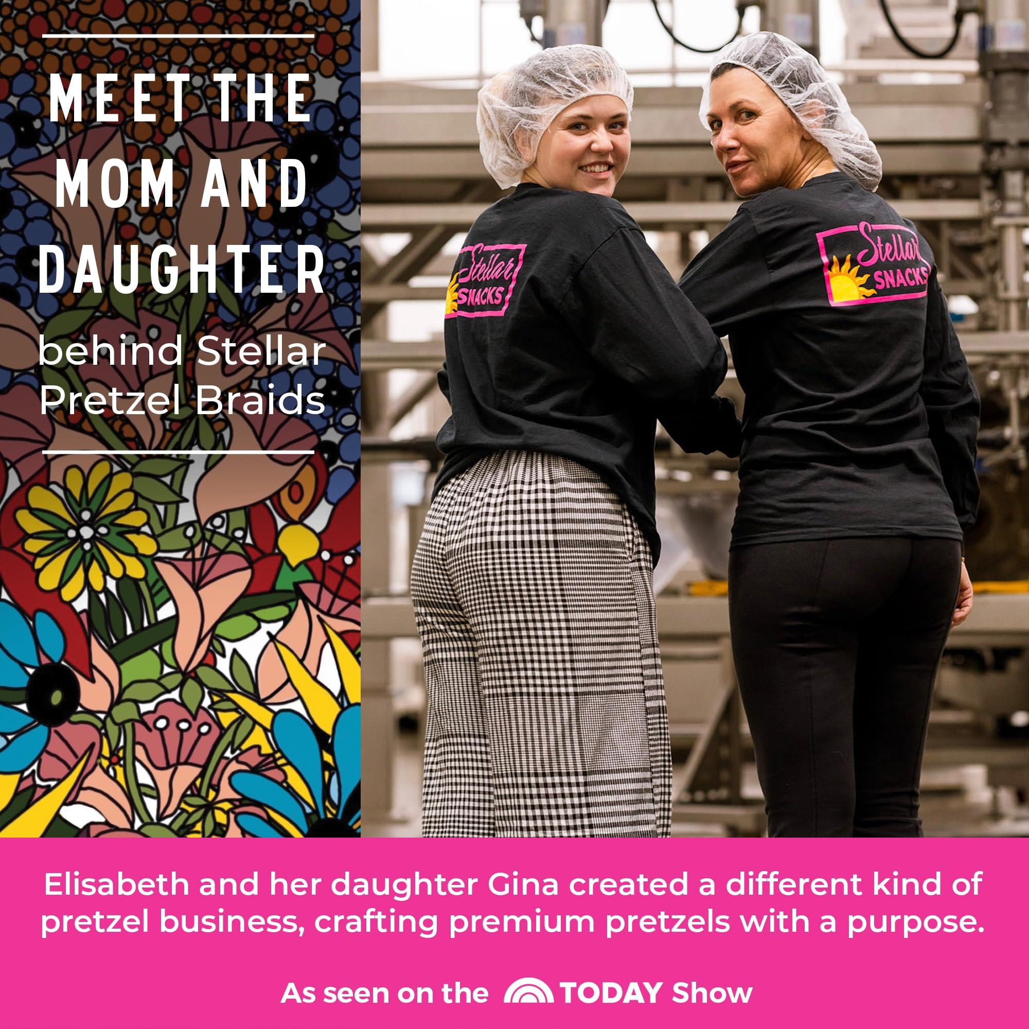 STELLAR SNACKS Stellar Pretzel Braids Maui Monk Mini 24 Snack Packs (1.5 oz each) Maui Onion and Monk Fruit Flavor, Stellar Snacks, Vegan Kosher Peanut-Free Non-GMO, Individual Bags, Pretzel Twists - Made in the USA