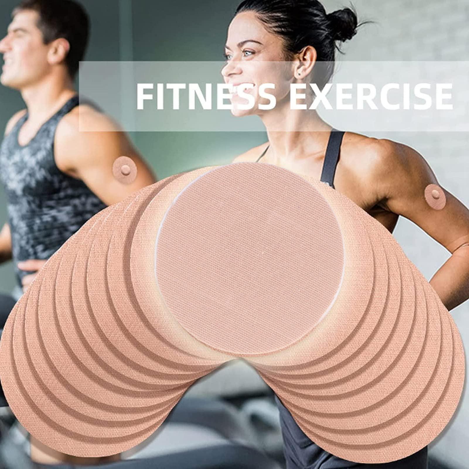 RIESKAS 30pcs Waterproof Adhesive Patches for Skin Falling Prevention Breathable Elastic Fabric Adhesive Cover for Sensor Hiking Camping Outings