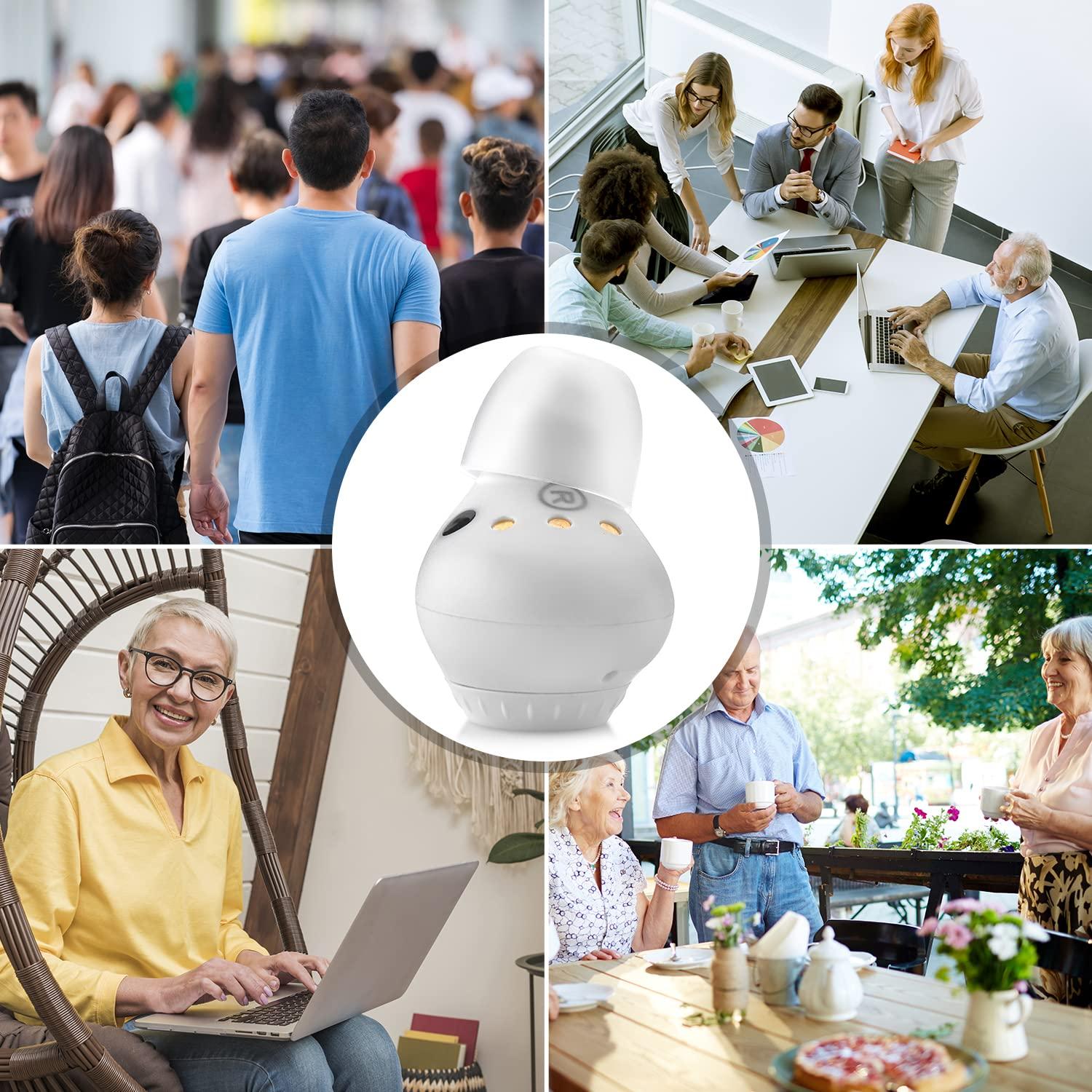 MEDca Mini Digital - ITE Rechargeable Personal - Lightweight Device with Noise Cancelling, in-Ear Detection & Volume Control Dial for Adults Seniors, White