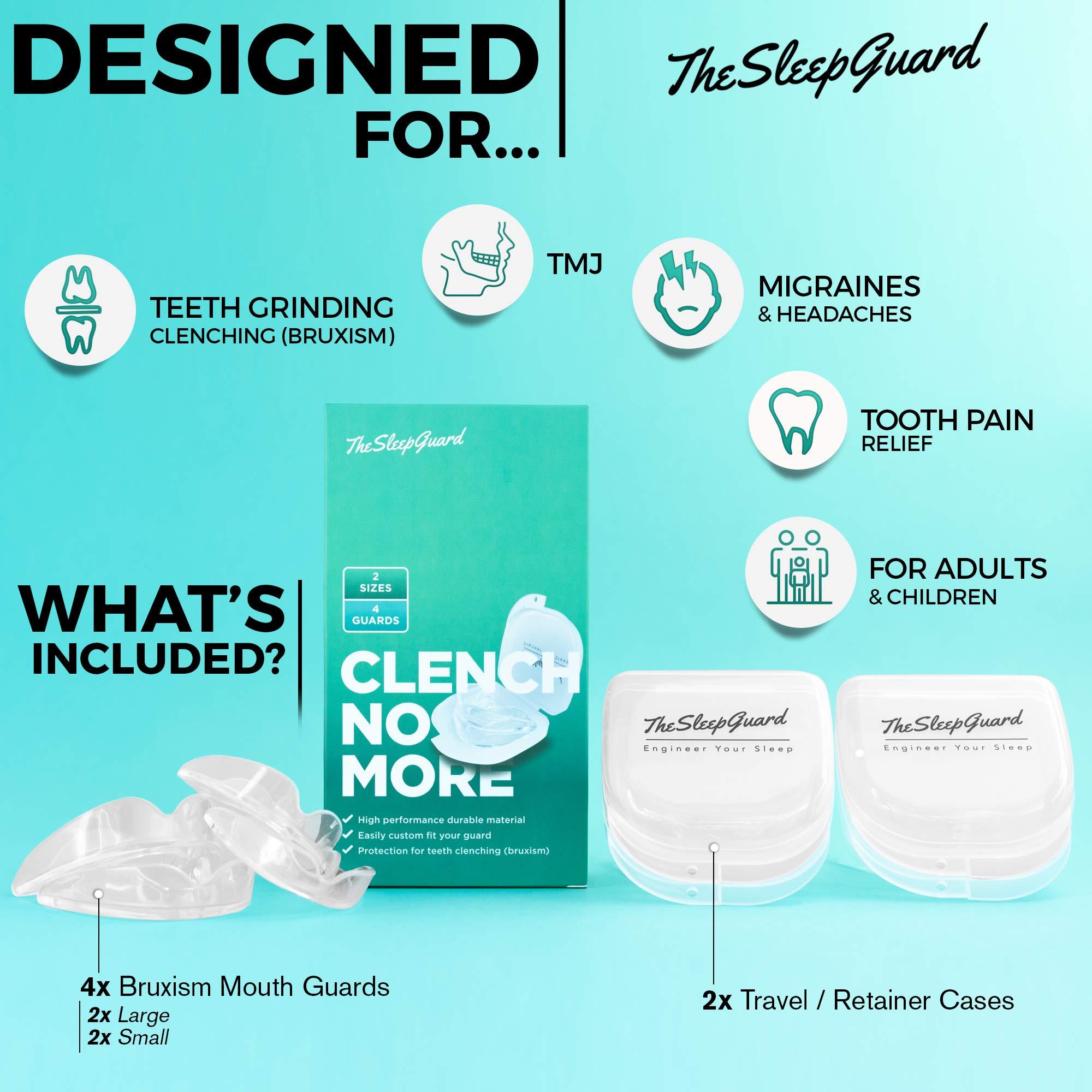 TheSleepGuard TheSleepGuard Mouth Guard for Clenching Teeth at Night [Pack of 4] Best Night Guards for Teeth Grinding, Mouth Guard for Grinding Teeth & TMJ | Night Guard for Men & Women