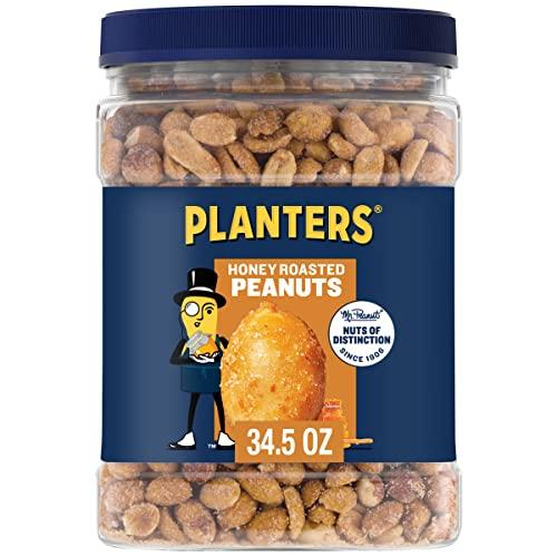 Planters PLANTERS Honey Roasted Peanuts, Sweet and Salty Snacks, Plant-Based Protein 34.5oz (1 Jar)