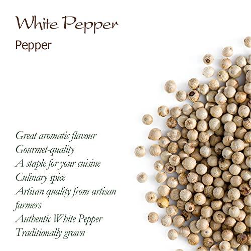 Valley of Tea White Peppercorns Whole Pepper - White Peppercorn Spice - White Peppercorns For Grinder Whole White Pepper Peppercorns White Peppercorn Whole White Peppercorns Grinder Whole Spice Pepper White 100g
