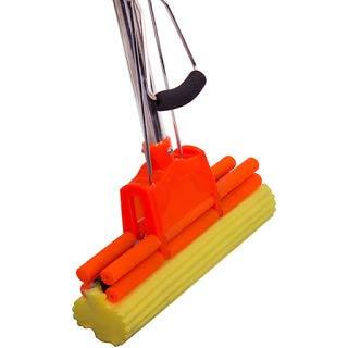SHENKY SHENKY Floor Cleaning Squeeze Mop with Adjustable Telescopic Handle Squeegee Absorber Sponge Cleaner Pocha for Home Kitchen Bathroom, Stainless Steel (Multicolor)