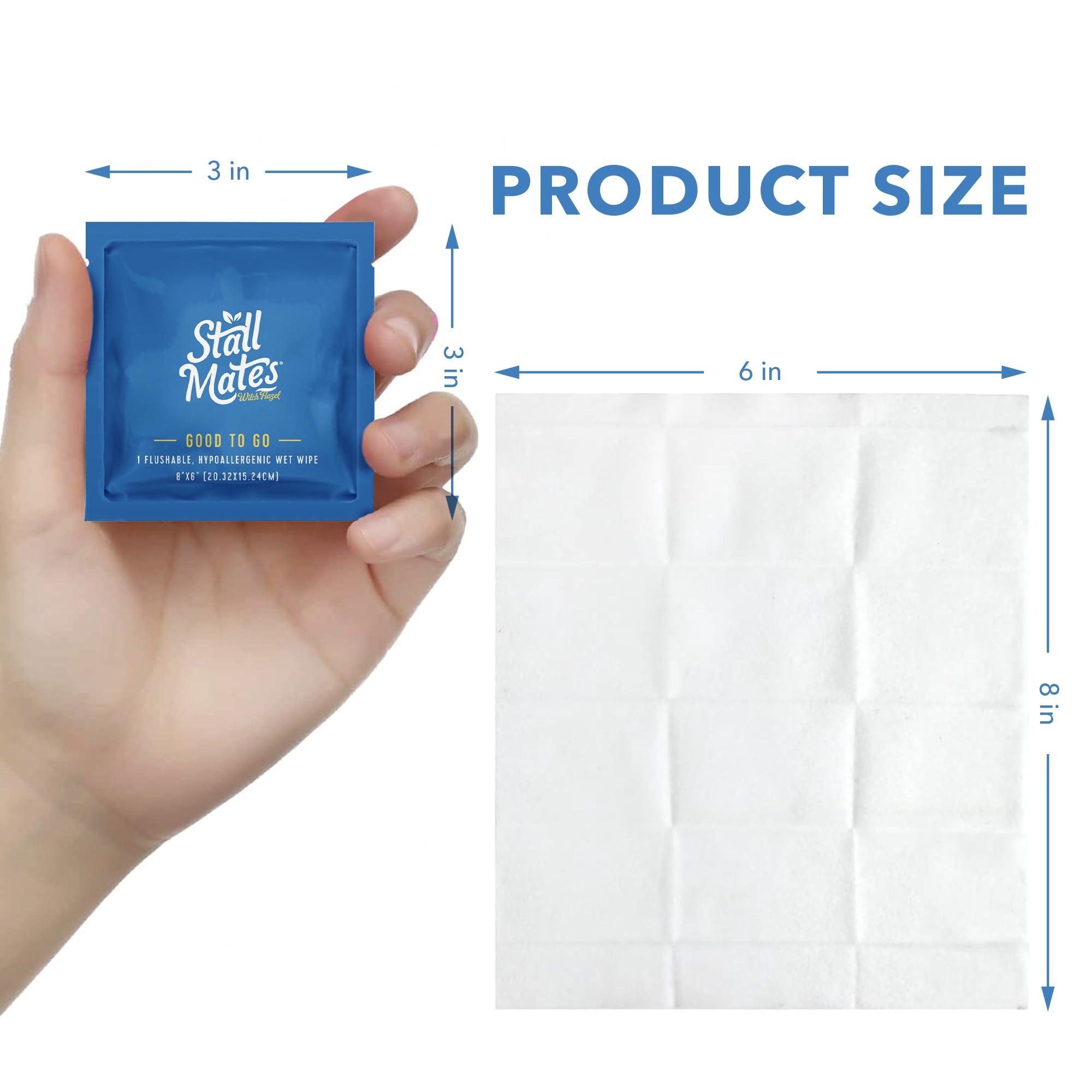 Stall Mates Wipes Stall Mates Wipes Witch Hazel: Flushable Wipes | Individually Wrapped | Travel Friendly | Soothing Witch Hazel | Unscented with Cucumber, Aloe and Chamomile | (30 on-the-go singles)