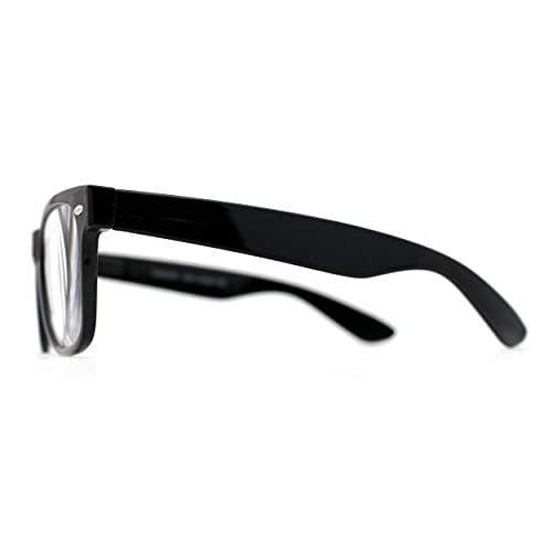 SA106 Classic Hipster Horn Rim Reading Glasses Black +1.5