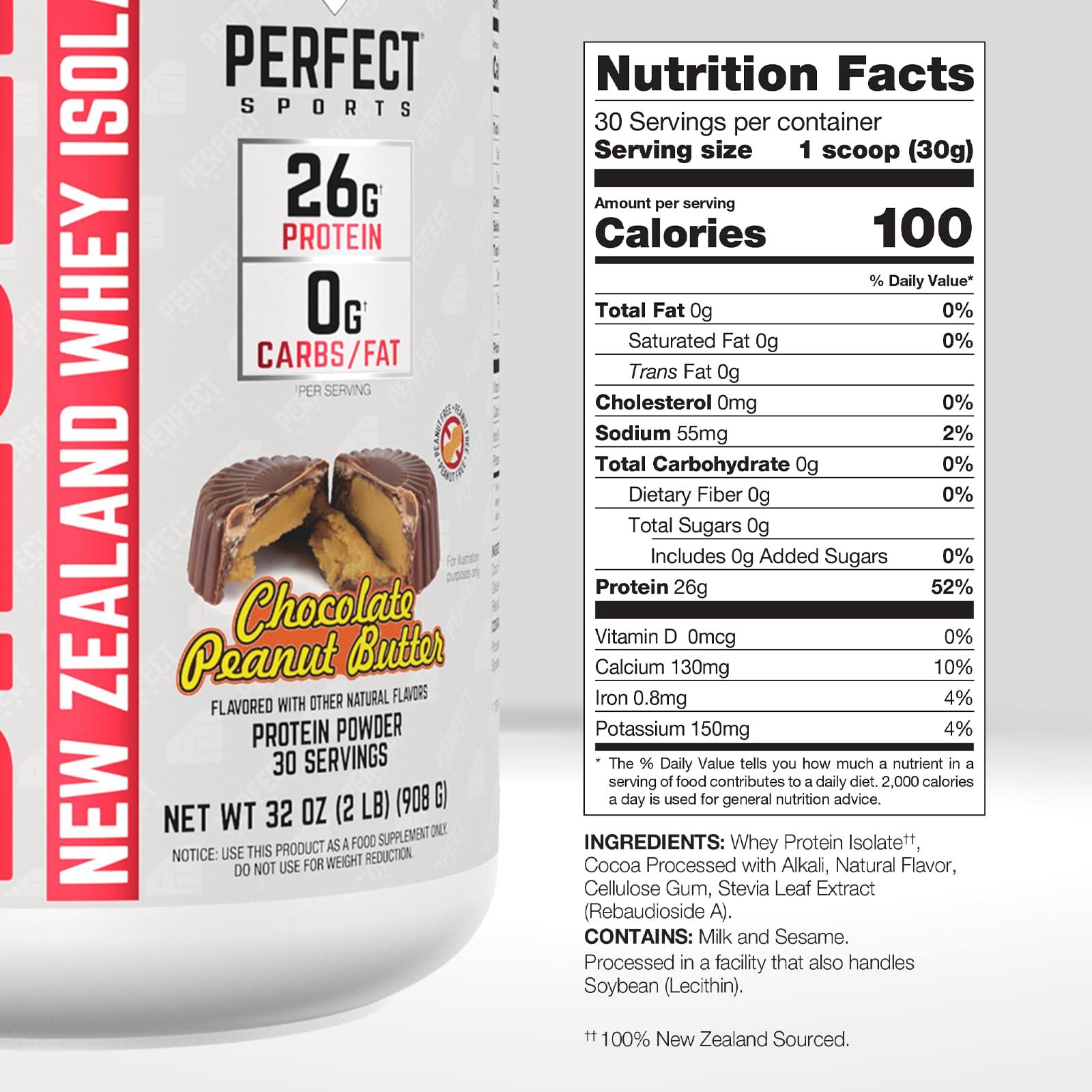 PERFECT SPORTS PERFECT SPORTS Diesel 100% New Zealand Whey Isolate - 2lbs Chocolate Peanut Butter