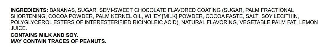 Banana Samba Banana Samba Chocolate - delicious bananas chewy bites covered with semi-sweet chocolate -5 individually wrapped pieces per box.