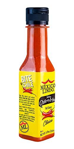 MEXICO LINDO Mexico Lindo Chile de Arbol Hot Sauce Ingredients | 12,190 Scoville Level | Classic Flavor | 5 Fl Oz Bottles (Pack of 12)