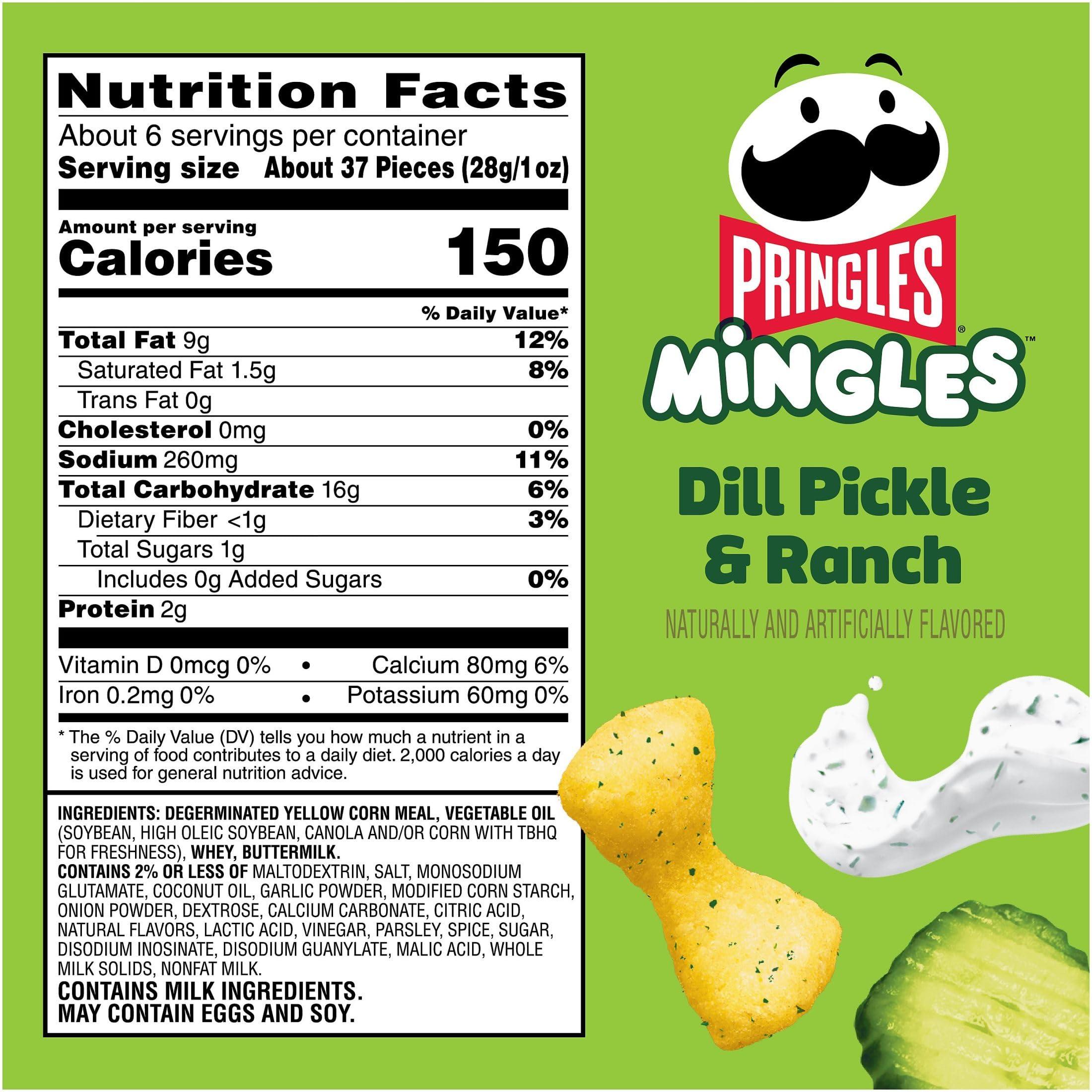 Pringles Pringles Mingles Puffed Snacks, Dill Pickle and Ranch, Salty Snacks, Gluten Free (6 Bags)