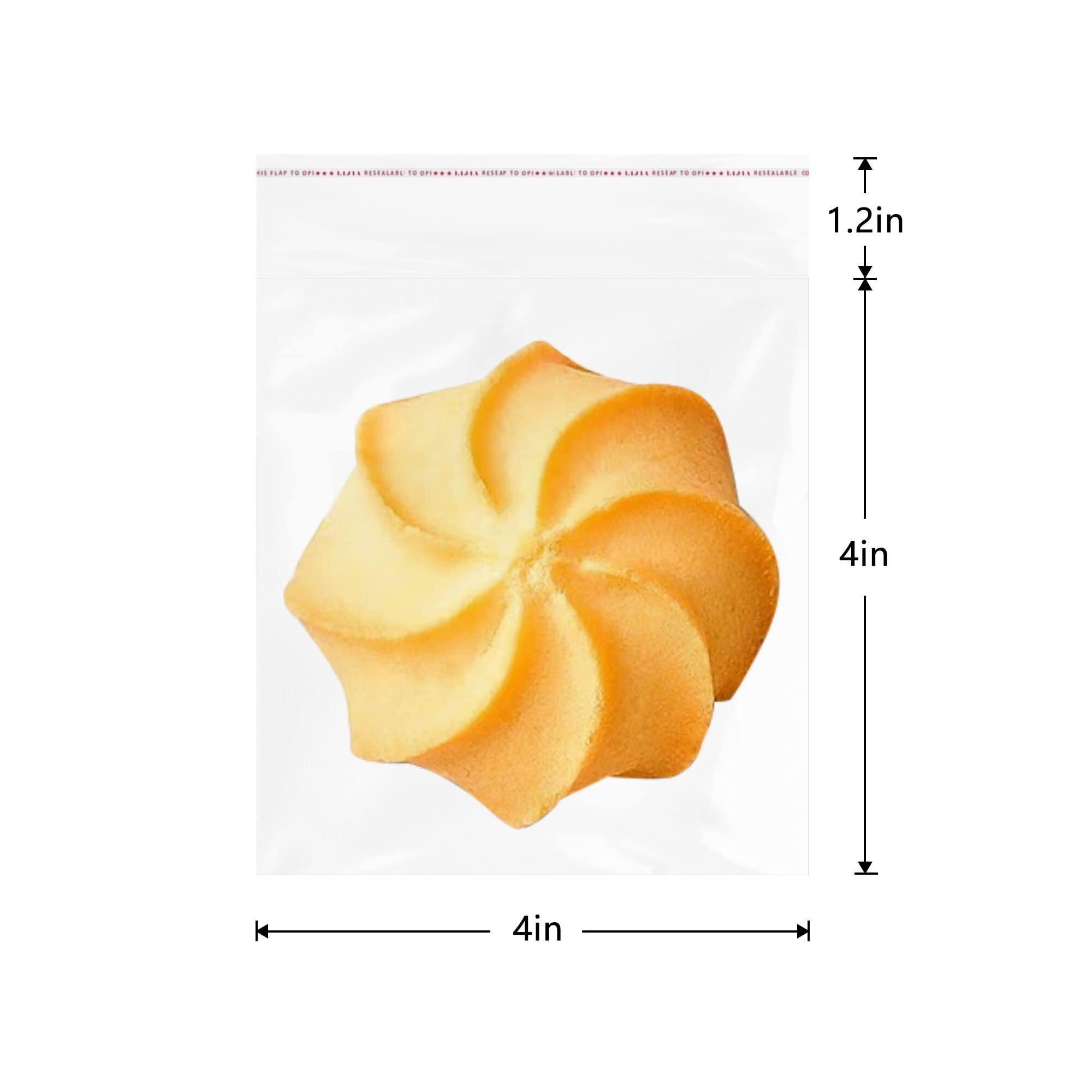 KnR Harmony Square Cello Bags 4x4" 500pcs Resealable Cellophane Bags Self Adhesive Plastic Bags for Cookie Bakery Candy Soap Cards Snacks Food Treat Gift Favor 6 Sizes to Choose from
