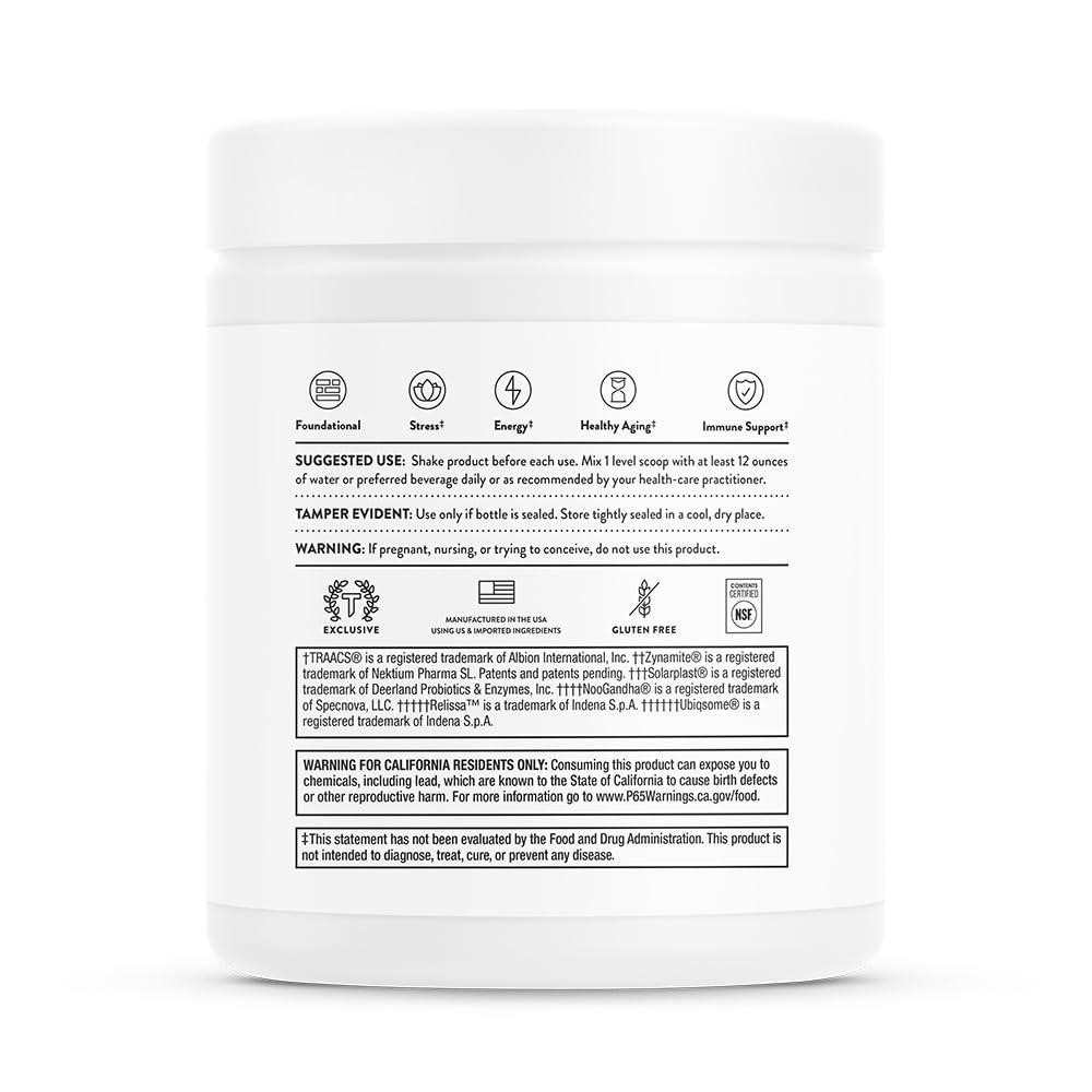 THORNE THORNE Daily Greens Plus - Comprehensive Greens Powder with Matcha, Spirulina, Moringa and Adaptogen, Mushroom and Antioxidant Blends - Refreshing, Mint Flavor 7.2 Oz - 30 Servings