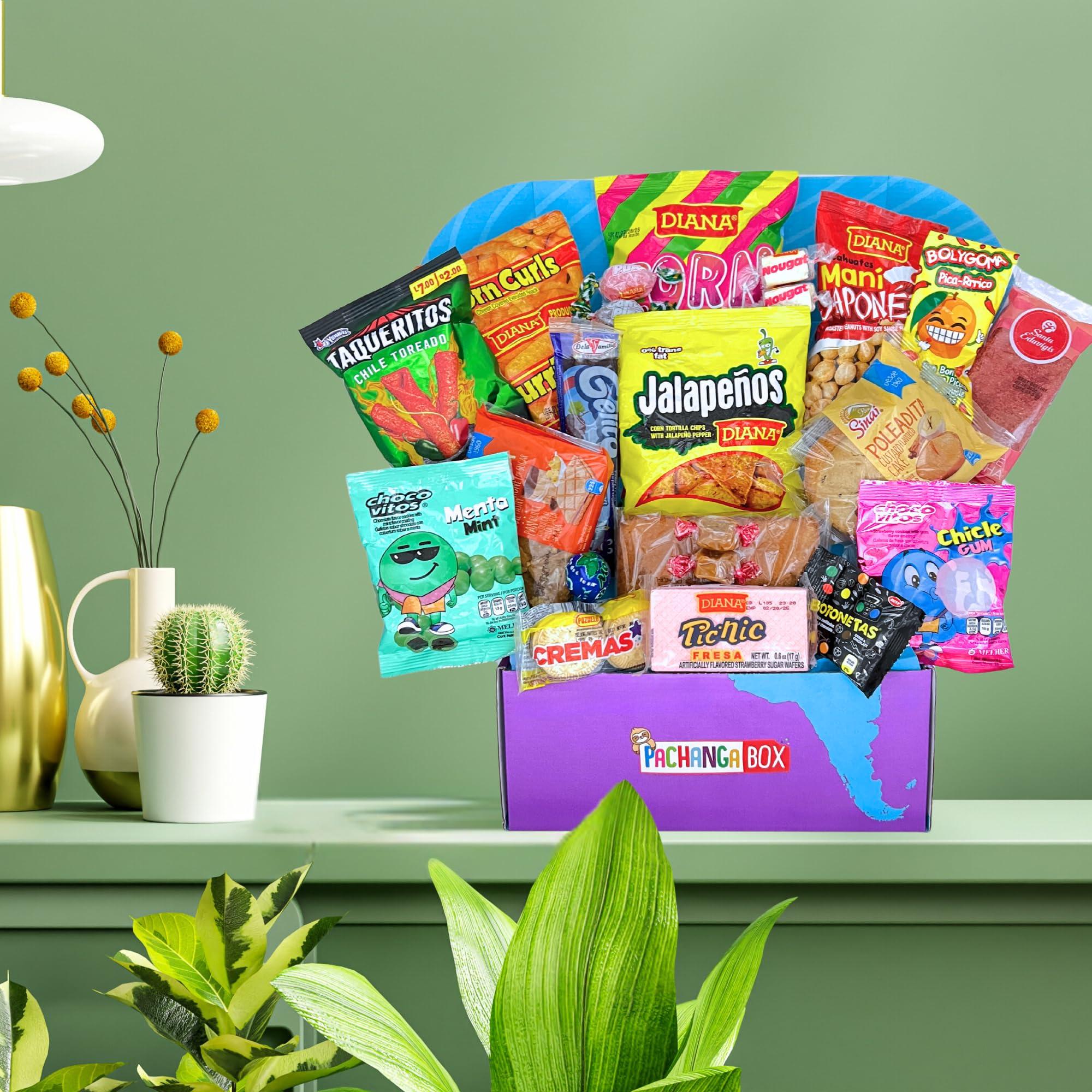 Pachanga Box International El Salvador Snack Box - Ideal Valentine\'s Day Gift - Tasty Hispanic and Latin American Snacks - FREE Custom Sticker!