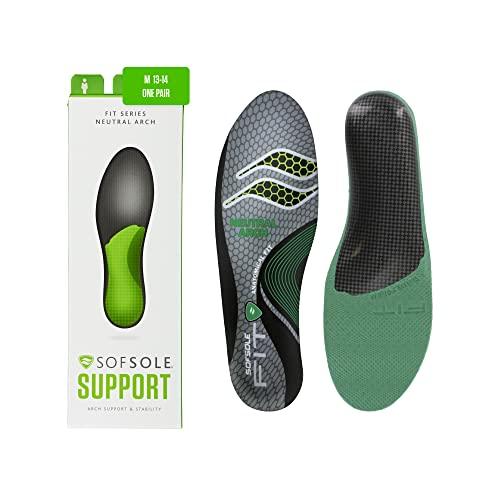 Sof Sole Men s Neutral Arch Unisex FIT Support Insoles Grey Women s 15 16 Men s 13 14