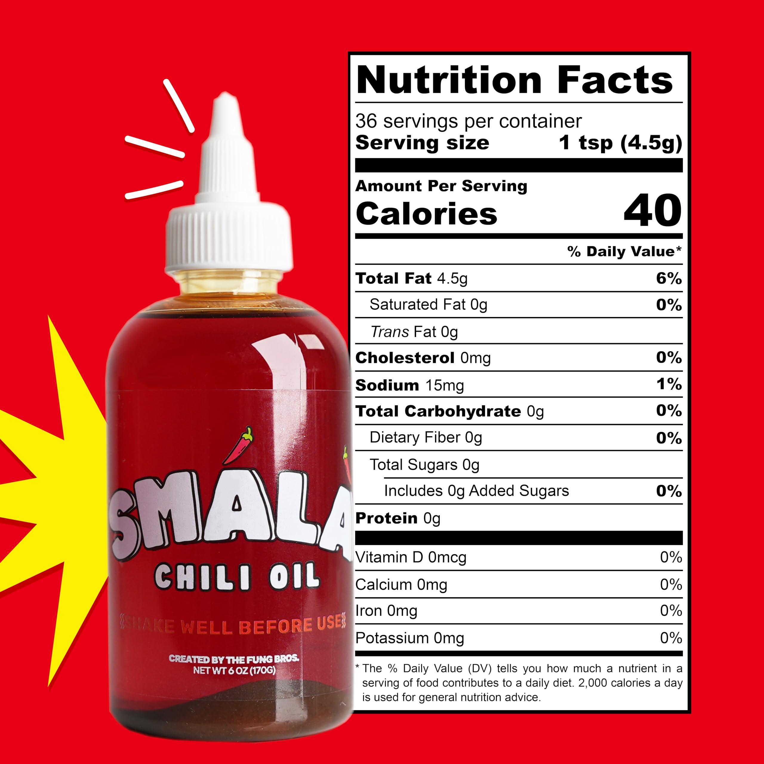 Smala Sauce Smala Chili Oil Sauce - Tingly, Spicy, Savory, Umami - Perfect For Pizza, Meat, Veggies, Ramen, Noodles, Dumplings - Garlic, Onion, Sichuan Pepper - Made In USA - Vegan, Gluten Free (6 oz - 1 Pack)