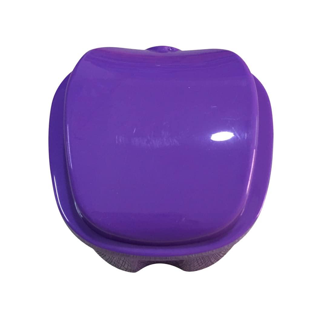 SALONED SALONED Simple Denture Box Dentures Storage Holder with Strainer Basket for Travel Cleaning(Purple)