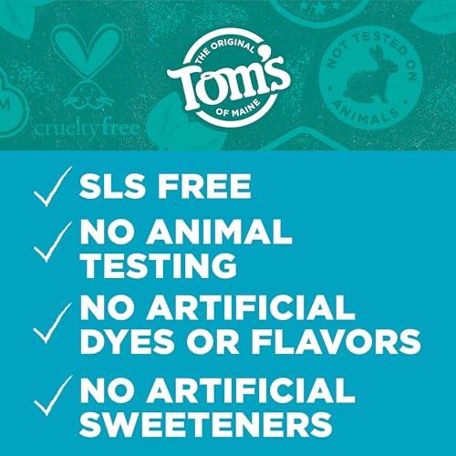 Tom\'s of Maine Toms of Maine Botanically Bright Natural Whitening Toothpaste, Fluoride Free and SLS Free, Vegan, Peppermint, 3 Pack, 4.0 Oz