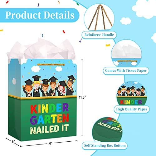 FLYAB FLYAB Kindergarten Graduation Gift Bag for Kids Students 11.5\" Funny Graduation Gift Bag with Tissue Paper Kindergarten Nailed It Graduation Gift Bags for Kindergarten Preschool Pre-K