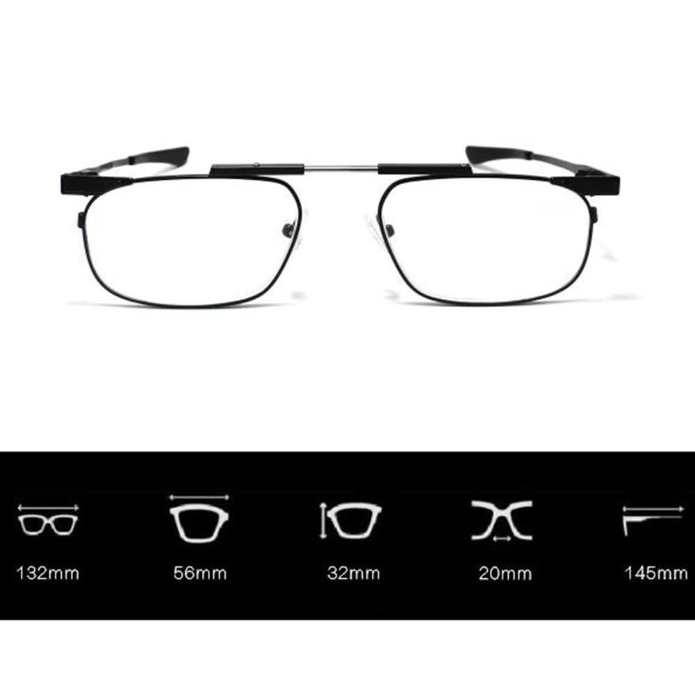 LKP LKP Presbyopia Glasses, Adjustable Reading Glasses Metal Frame Readers for Unisex Reading Eyeglasses Diopter +2.50 (Color : Silver, Size : +1.50)