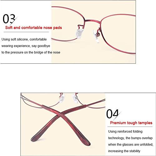 XUAN XUAN Transition Photochromic Reading Glasses Blue Light Blocking Glasses Multifocus Readers Women Sunglasses Spring Hinge (Color : Red, Size : 1.75)