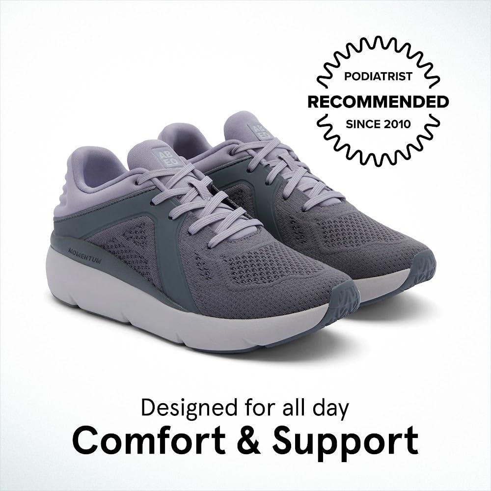 ABEO ABEO MXV Shift Womens Metatarsal Footbed Walking Shoes | Orthopedic Shoes for Women | Ball of Foot Pain Relief | Metatarsalgia Shoes Grey Lilac Knit 7 Medium