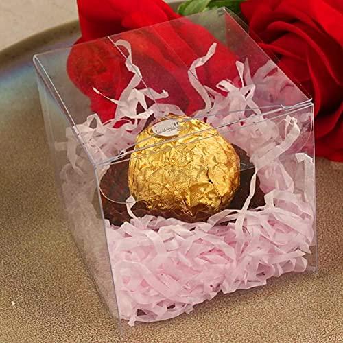 Pasotim 50Pcs Clear Plastic Boxes for Gifts PVC Packing Box Gift Packaging Transparent Box Wedding Gift Boxes Party Favors