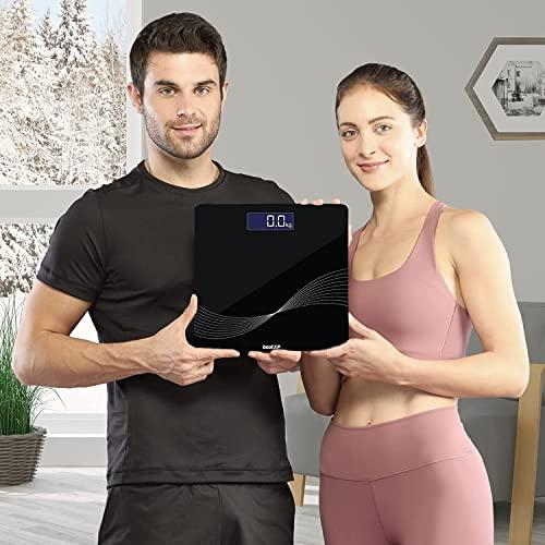 beatXP beatXP Wave Digital Weighing Scale|LCD Panel|Thick Tempered Glass|Electronic Weight Machine| Weighing Scale (Black)