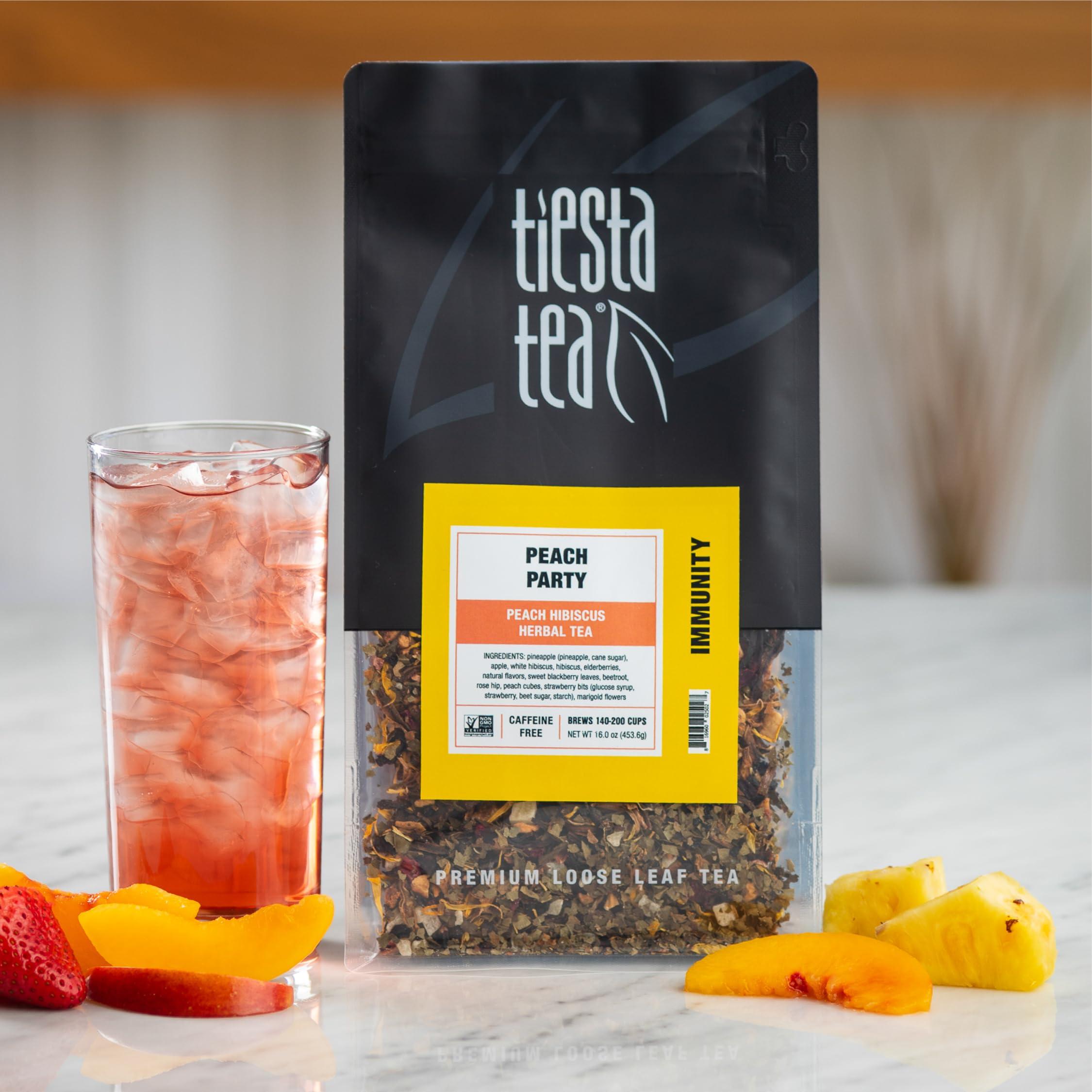 Tiesta Tea Tiesta Tea - Peach Party | Peach Hibiscus Herbal Tea | Premium Loose Leaf Tea Blend | Non-Caffeinated Fruit Tea | Make Hot or Iced & Up to 200 Cups | Made w/ Natural Ingredients - 16oz Resealable Pouch
