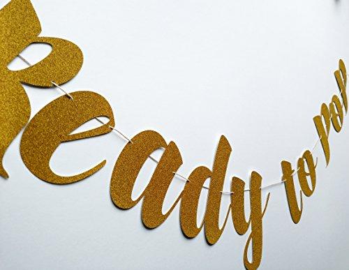 PinkFish Shop Ready to Pop Banner for Baby Shower in Gold Glitter (Prestrung) Sprinkle Gender Reveal Twins