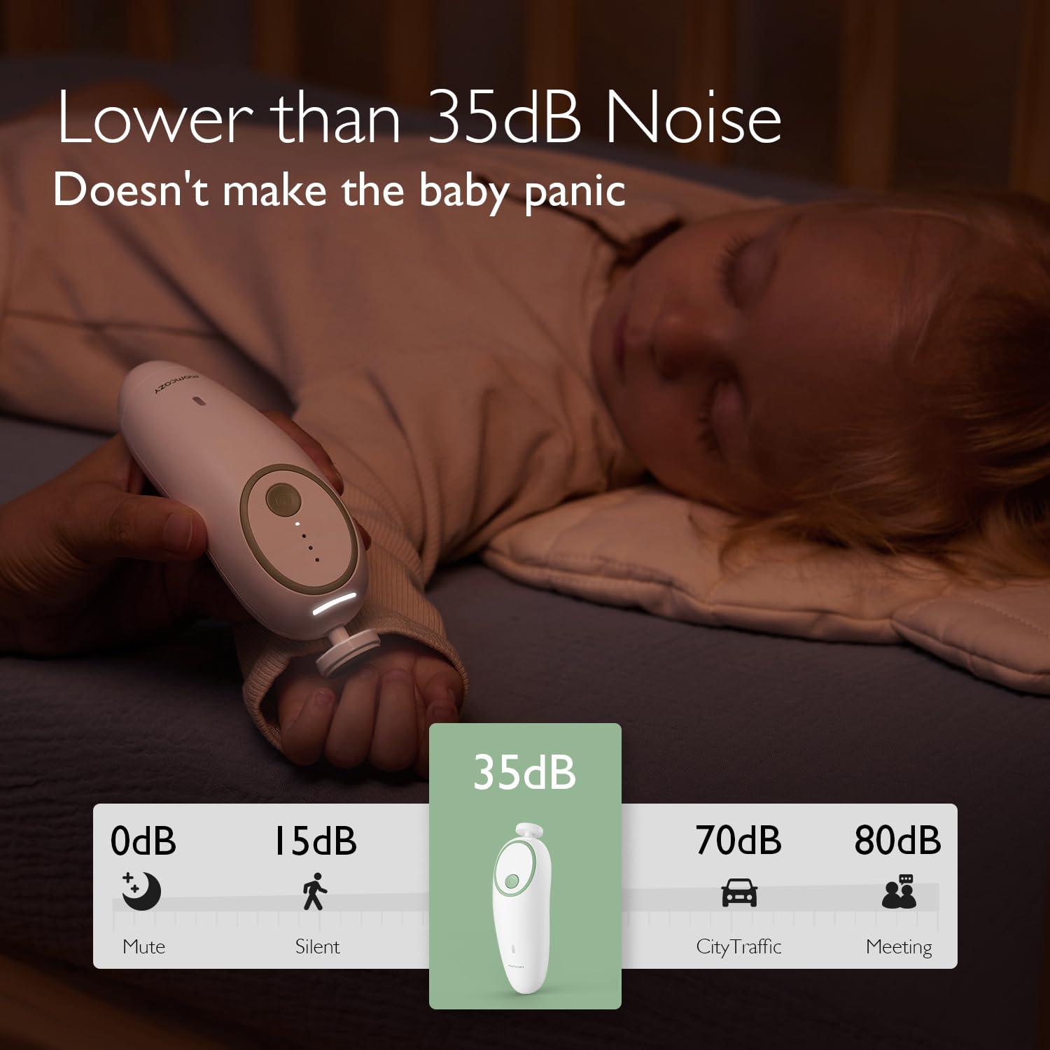 Momcozy Momcozy Baby Nail File Electric, Gentle Baby Nail Trimmer Electric Rechargable & Momcozy Baby Wipe Warmer, Innovative Spring Design, Large Capacity Wipes Dispenser