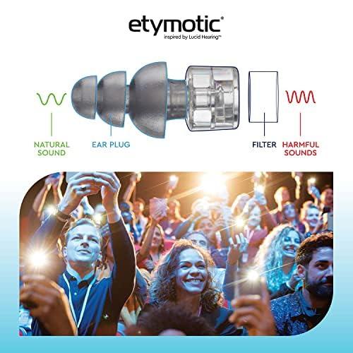 Etymotic Research Etymotic Research ER20XS High Fidelity Reusable Earplugs - Low Profile Fit and Waterproof Case - Noise Reduction Ear Plugs for Concerts, Musicians, Raves, Sporting Events & Festivals - Universal Fit