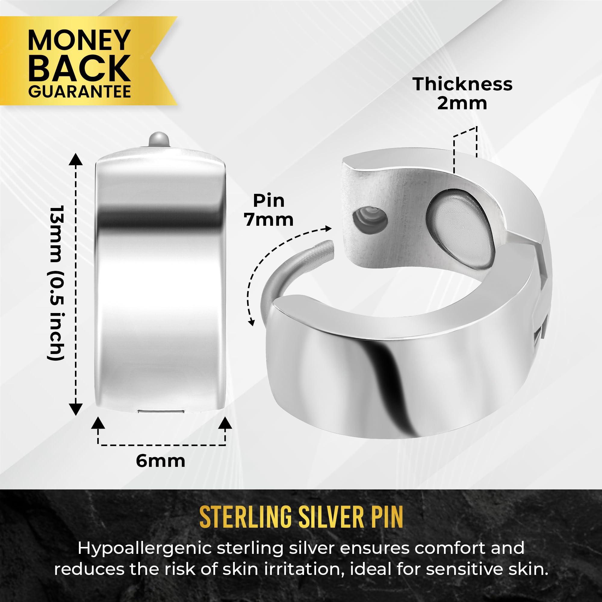 MagnetRX MagnetRX Magnetic Earrings for Women Premium Magnetotherapy Lymphatic Earrings Polished Stainless Steel Womens Lymphvity Magnetic Therapy Acupressure Earrings (Silver)