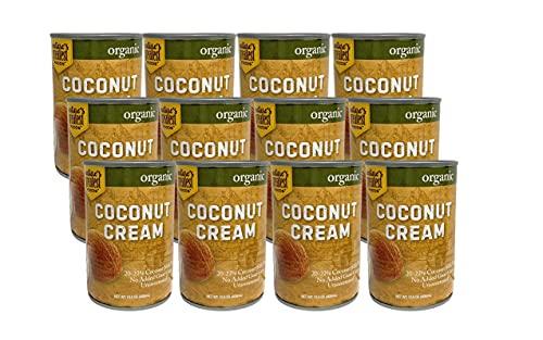 Nature\'s Greatest Foods Organic Coconut Cream by Natures Greatest Foods - 13.5 Oz - No Guar Gum, No Preservatives Gluten Free, Vegan and Kosher - 20-22% Coconut Milk Fat, Unsweetened (Pack of 12)