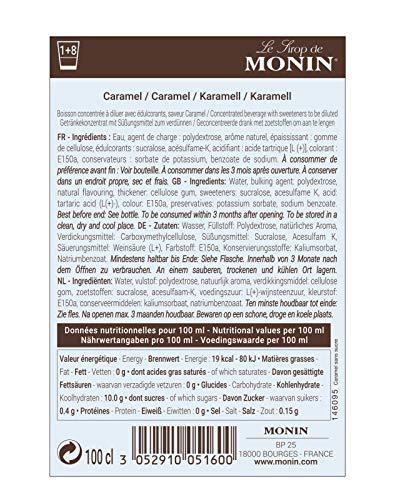 Mixes, Purees & Syrups Monin Premium Caramel Sugar Free Syrup, 1L