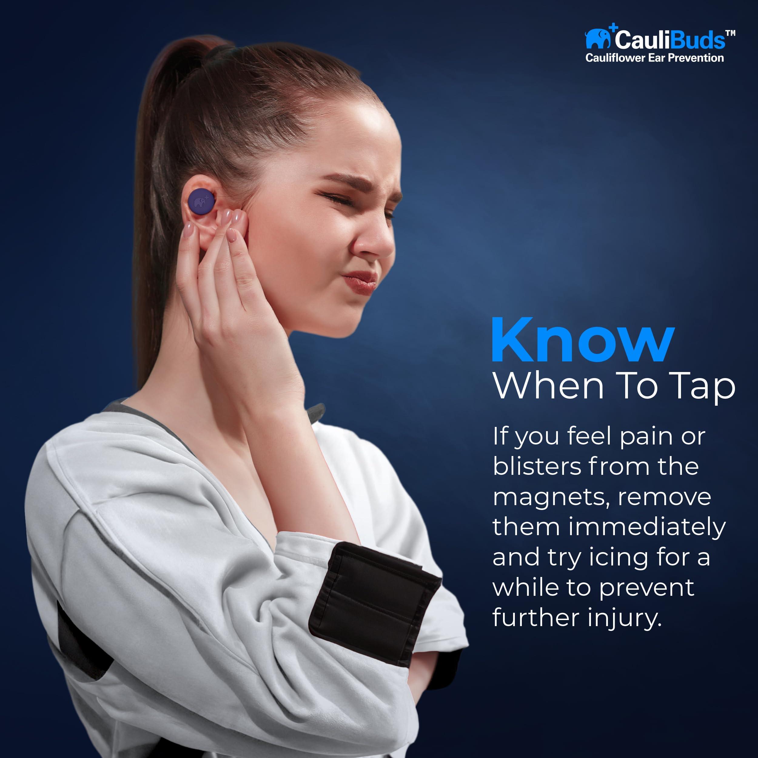 CauliBuds Caulibuds Cauliflower Ear Magnets - Premium Silicone Magnet Compression Kit for Cauliflower Ear Prevention & Treatment in BJJ, Wrestling, MMA, & Rugby - Minimize Ear Draining (Purple)